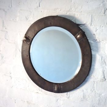 Arts & Crafts Circular Copper Mirror Circa 1910 SOLD