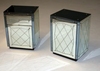 Art Deco Mirrored Bedside Cabinets