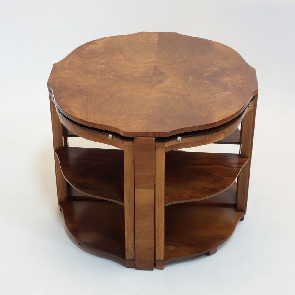 Art Deco Nest of Tables in Walnut 1930s