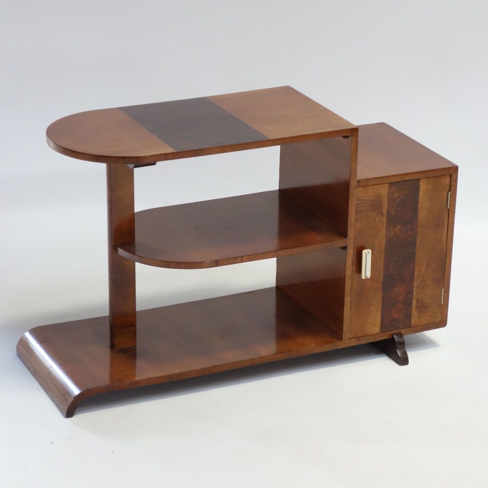 Art Deco Walnut Table Display English 1930s