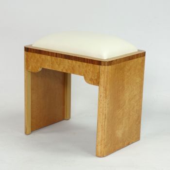 Art Deco Birds eye maple stool c1930  SOLD