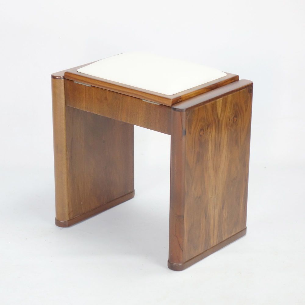 Art Deco Piano stool in Walnut C1930 by Eavestaff