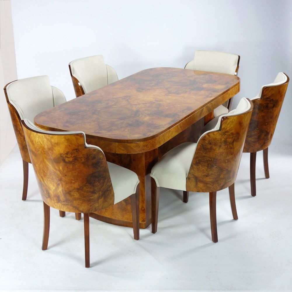Art Deco Dining Table and Chairs H&L Epstein