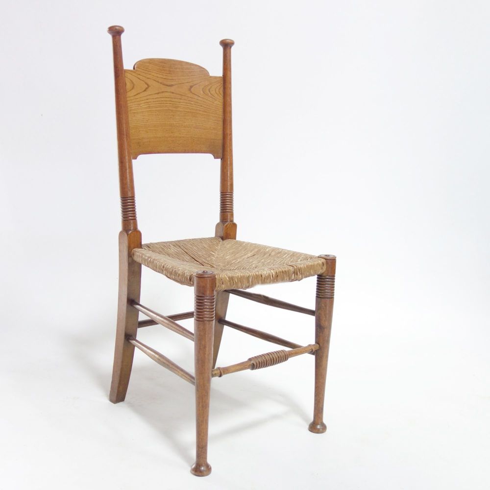 Arts and Crafts Oak Dining Hall Chair by William Birch