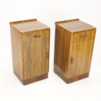 Art Deco Pair of Walnut bedside cabinets 1930's  SOLD