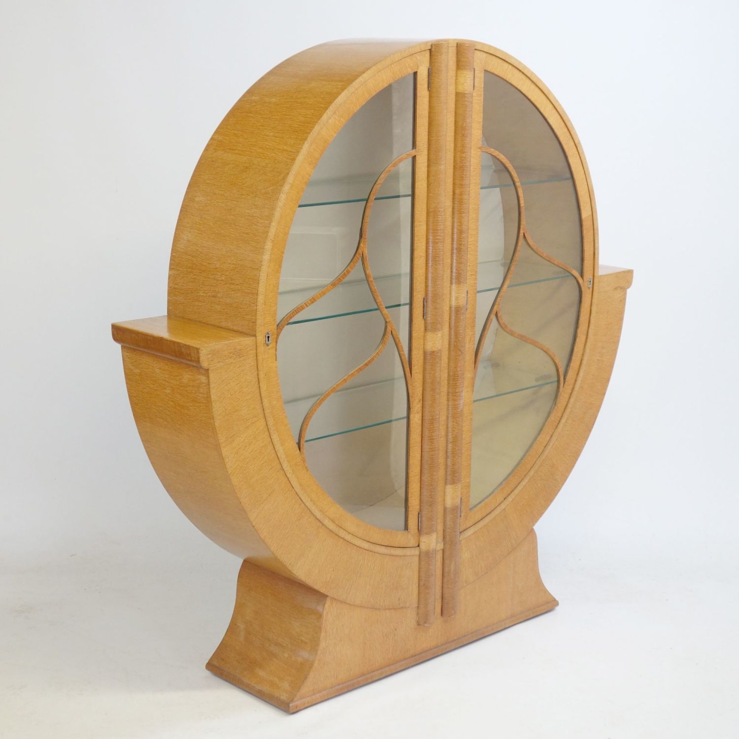 Art Deco Round Display in Golden Oak Sold