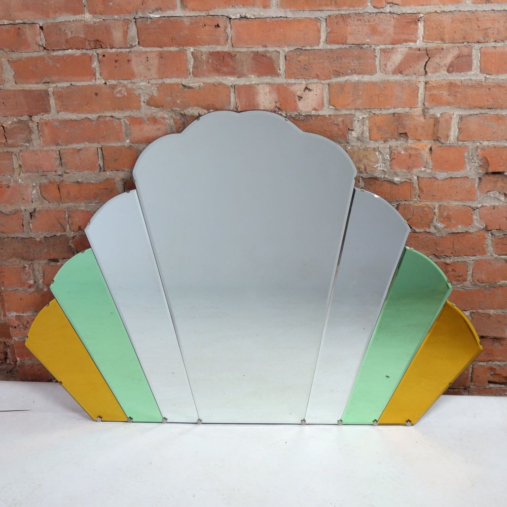 Art Deco Fan Over mantle mirror Circa 1930