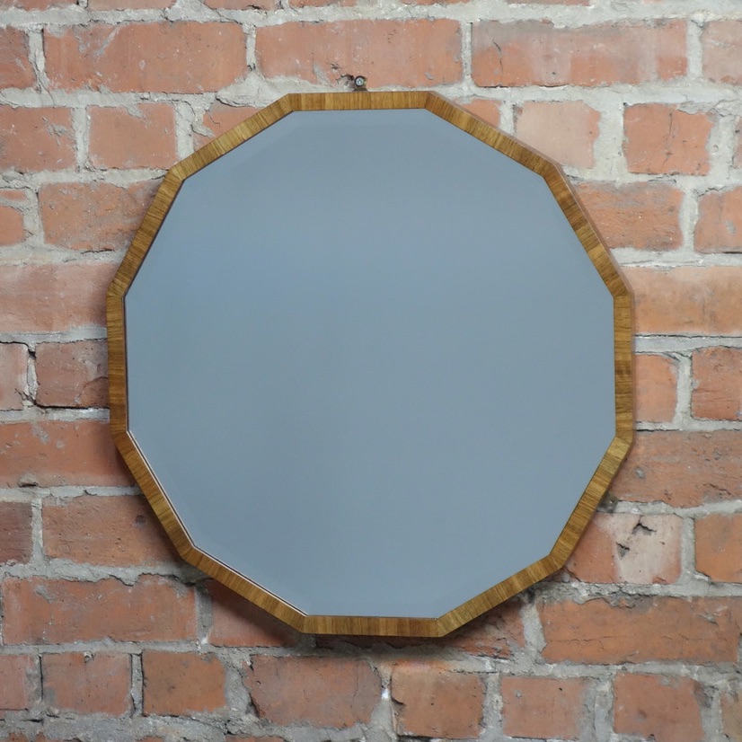 Art Deco Walnut Wall Mirror by Waring And Gillow Circa 1930
