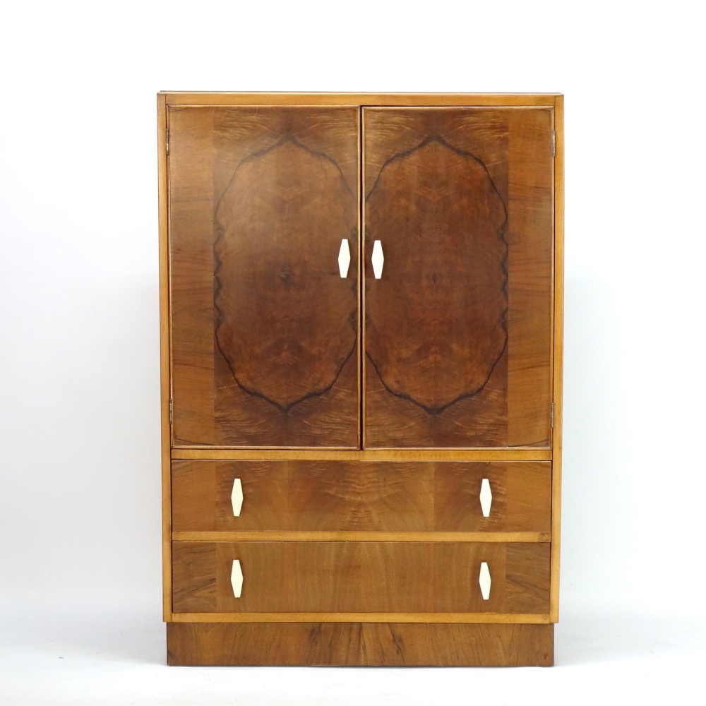 Art Deco Cupboard on Chest of draws C1930. 