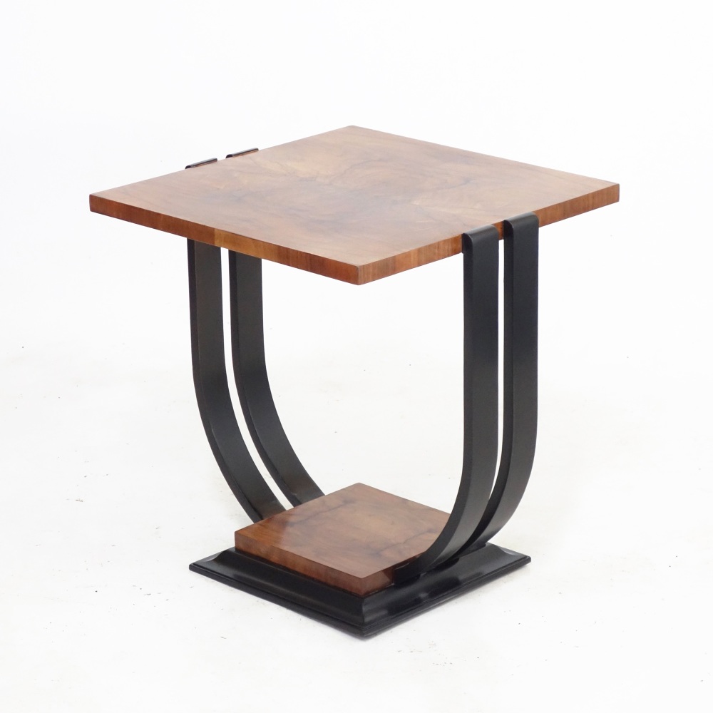 Art Deco Maple U Base Occasional Side Table.