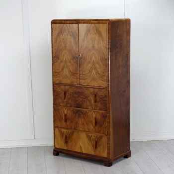 Art deco Cupboard over Chest of Draws 1930's. SOLD