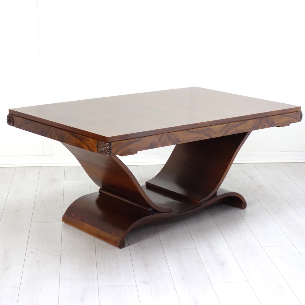 Art Deco U-Base Dining Table French 1930's
