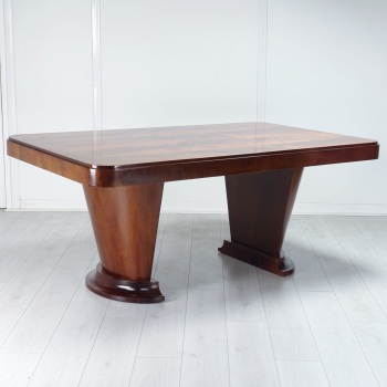 Art Deco Highly Figured Mahogany Dining Table 1930's