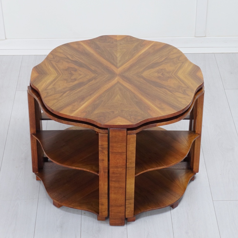 Art Deco Nest of Tables in Walnut 1930s