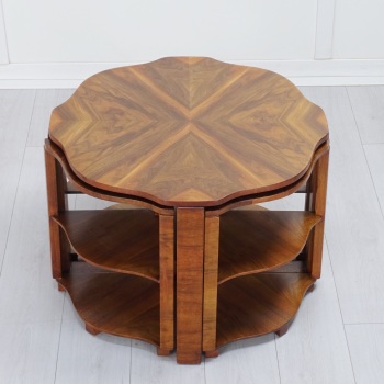 Art Deco Nest of  5 Tables in Walnut 1930s ON HOLD