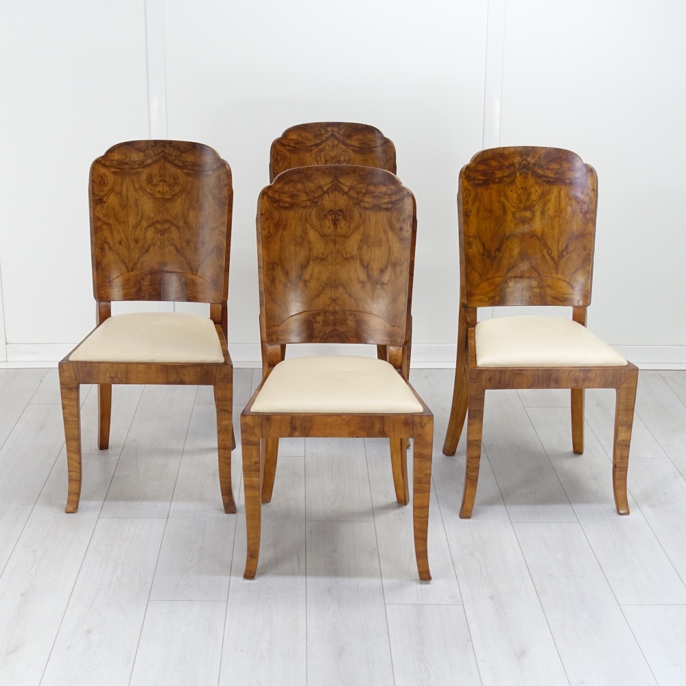 Art Deco Set Of 4 Dining Chairs 1930'S.