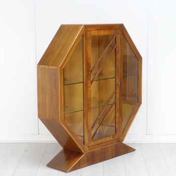 Art Deco Octagonal Display Cabinet 1930's   SOLD