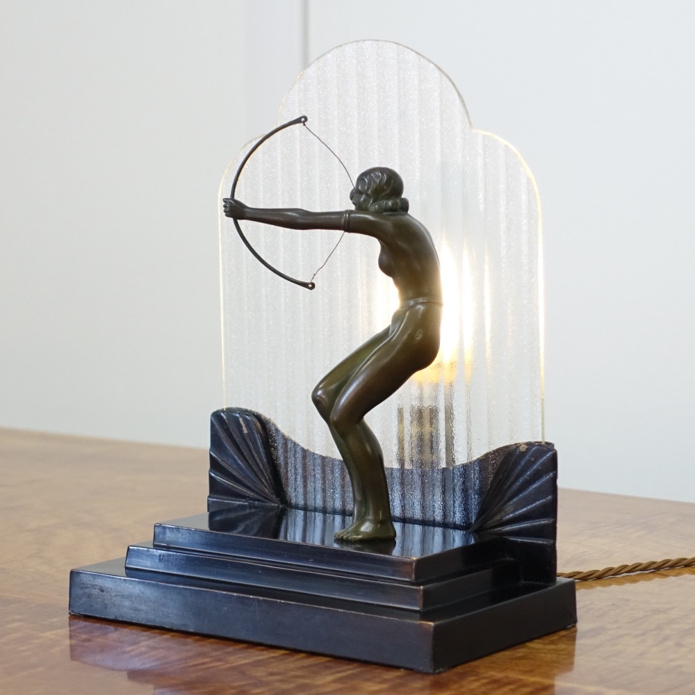 Diana The Huntress Art Deco Figure lamp 1930’s.