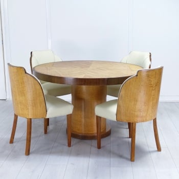 Art Deco Round Dining Table and Cloud Chairs Epstein 1930’s  RESERVED.