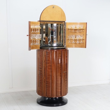 Art Deco Round Cylinder Cocktail Gin Cabinet 1930’s.