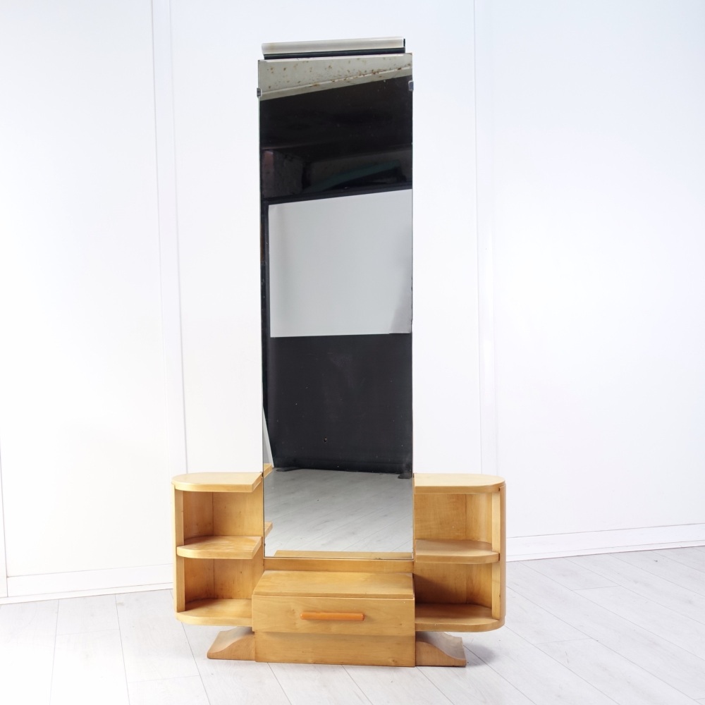 Art Deco Floor mirror in Maple French 1930’s