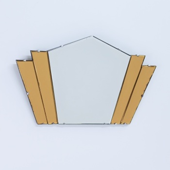 Art Deco Amber Fan Mirror Circa 1930