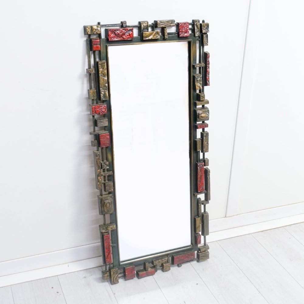 Brutalist Wall Mirror by Syroco, USA — 1970s