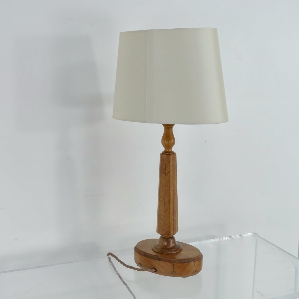 Art Deco Walnut Table Lamp — English c.1930