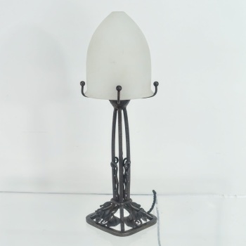 Art Deco Wrought Iron Table Lamp — French c.1930