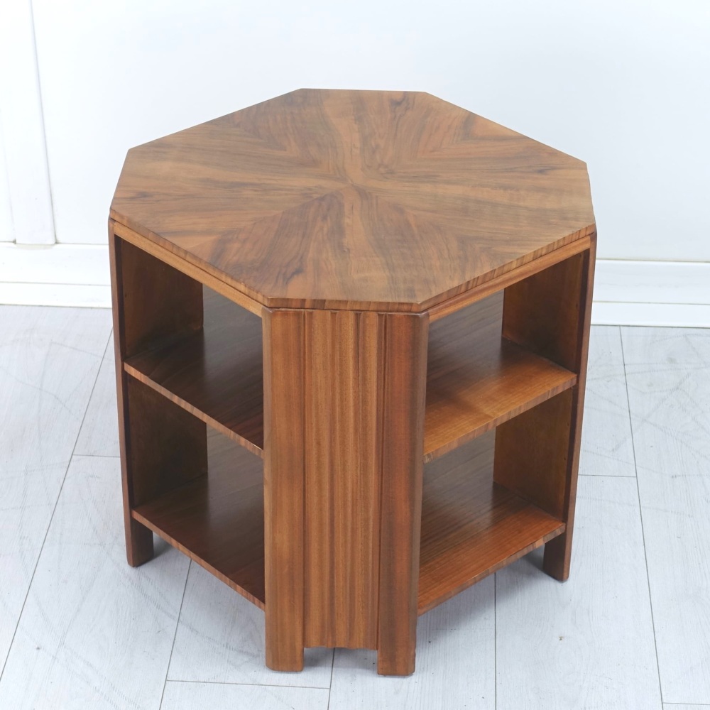 Art Deco  Book Table by Waring & Gillow — Figured Walnut 1930's— England