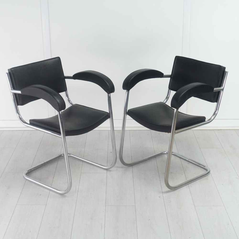 Pair of Modernist BBC Studio Armchairs by Serge Chermayeff — English c.1930