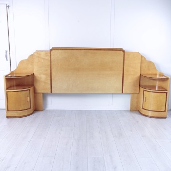Art Deco Epstein Headboard & Bedside Cabinets c1930