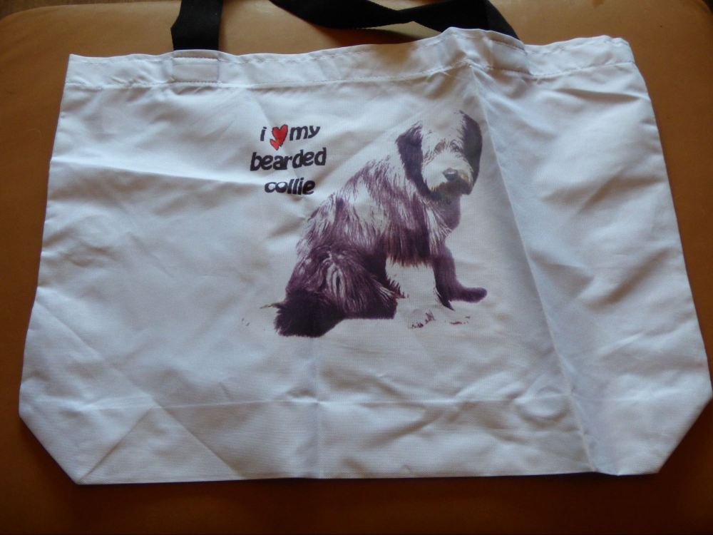 Z Bearded Collie Cotton Tote Bag 