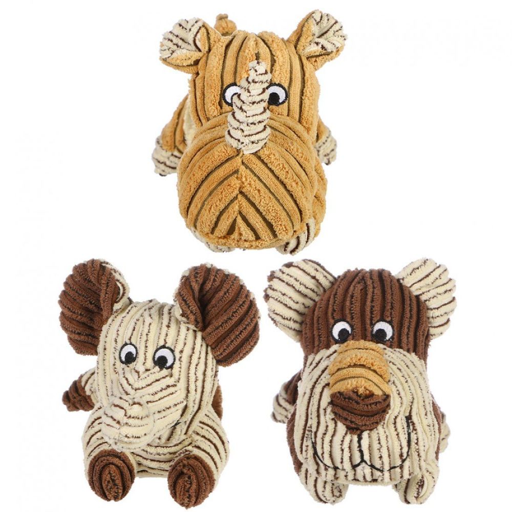 Ministry Of Pets Long Body Corded Animal Toy With Squeaker - Lion