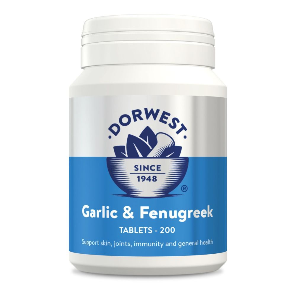 Garlic & Fenugreek Tablets For Dogs And Cats for Joints, Mobility, Skin & Coat - 200
