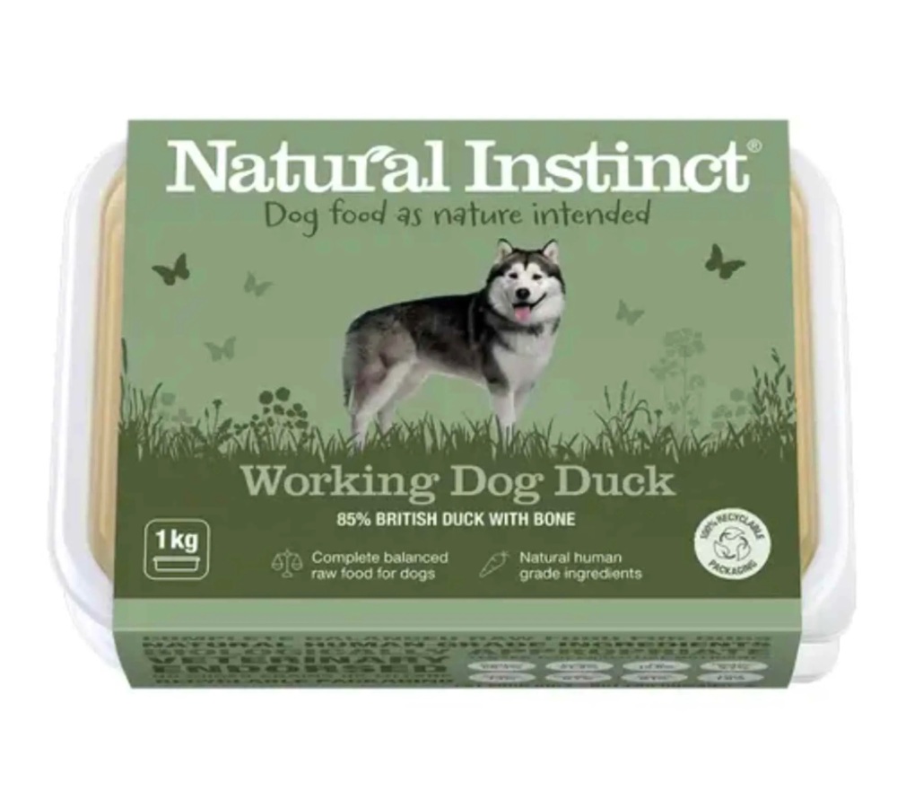Natural Instinct Working Dog Duck - 1 x 1kg pack