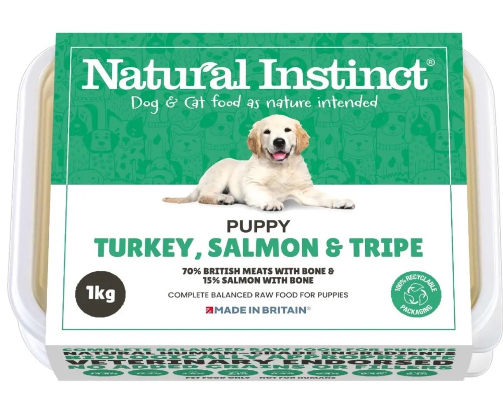 Natural Instinct Puppy Turkey, Salmon & Tripe 1 x 1kg pack    (Please contact us to order)