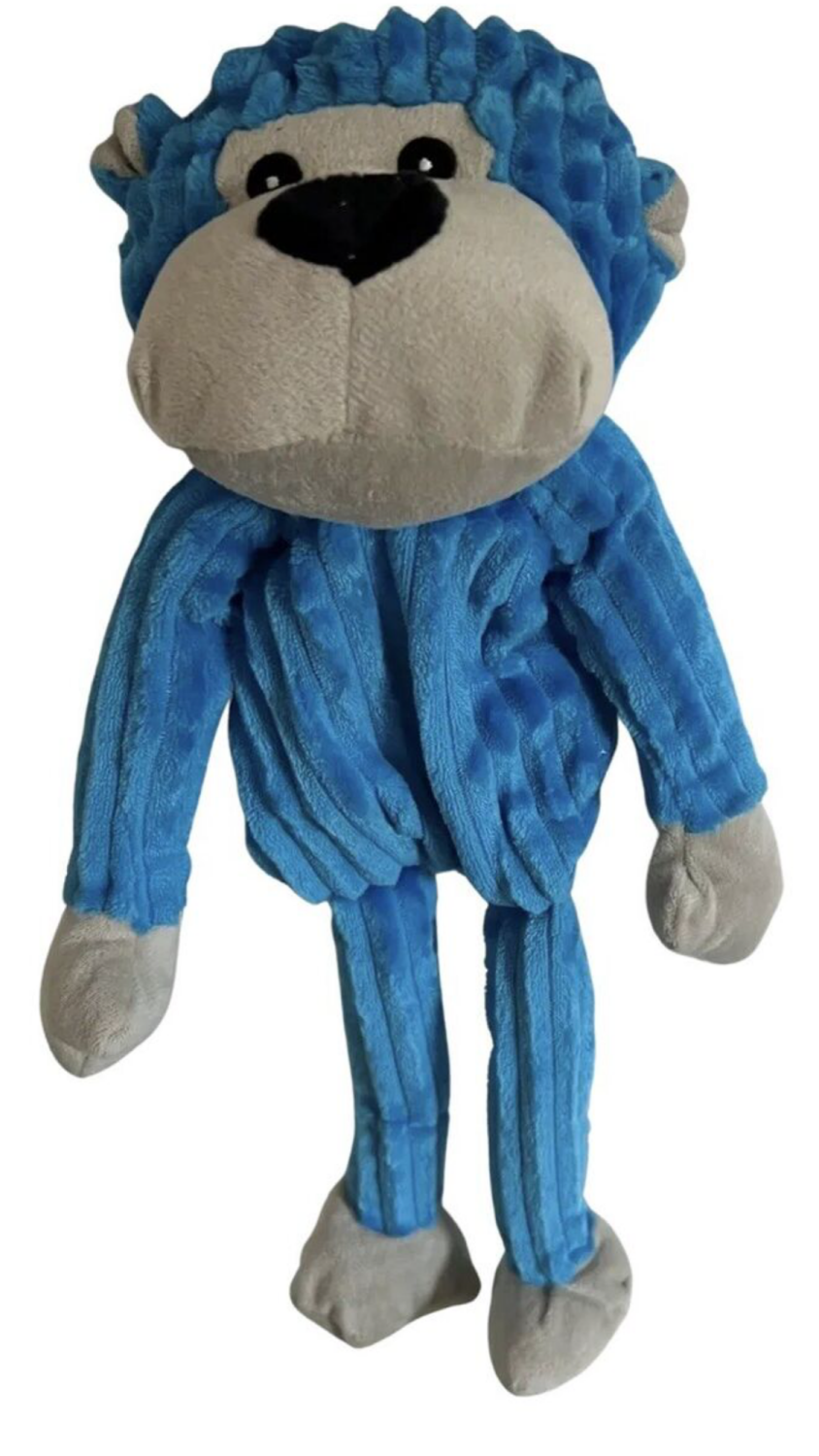 Smart Choice Plush Monkey Dog Toy Squeak & Crinkle x 1 Blue