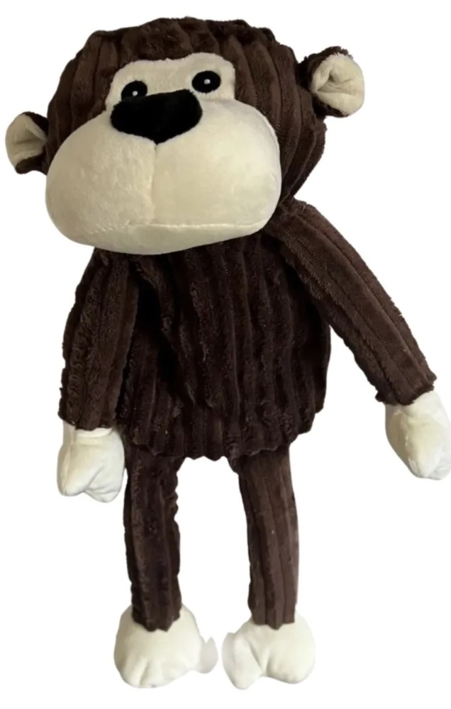 Smart Choice Plush Monkey Dog Toy Squeak & Crinkle x 1 Brown