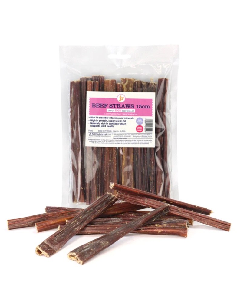 ***  New  ***  JR Pet Products Beef Straws 15cm Pack of 10