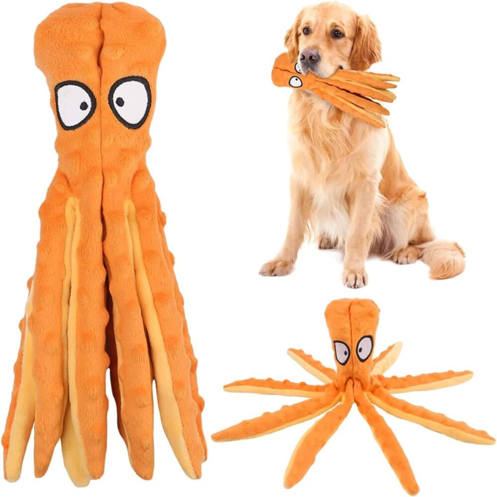 Octopus Dog Toy x 1 - Orange