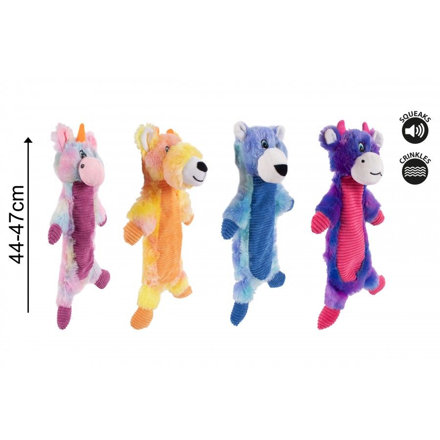 Smart Choice Rainbow Plush Dog Toy x 1 (Assorted Colours)