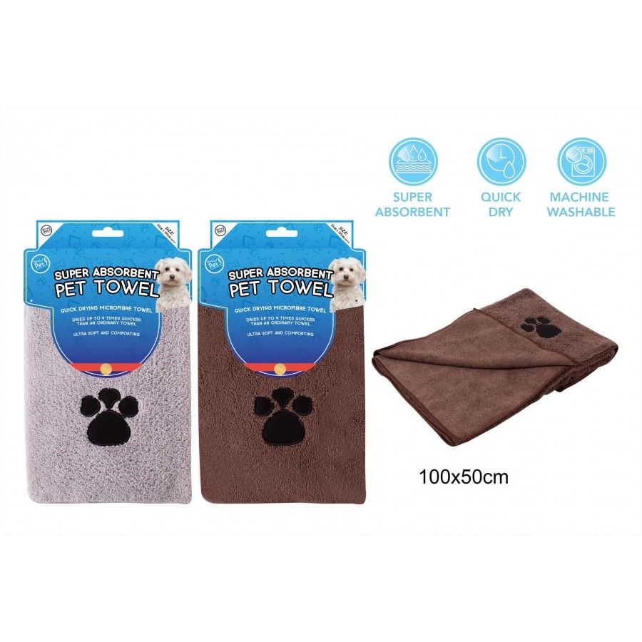 ****  SPECIAL****  World of Pets Microfibre Pet Towel 50 x 100cm x 1