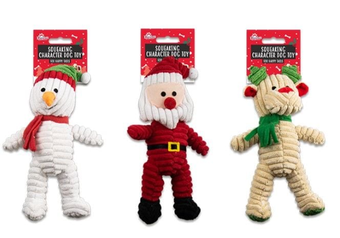 Squeaking Snowmen Christmas Character Dog Toy