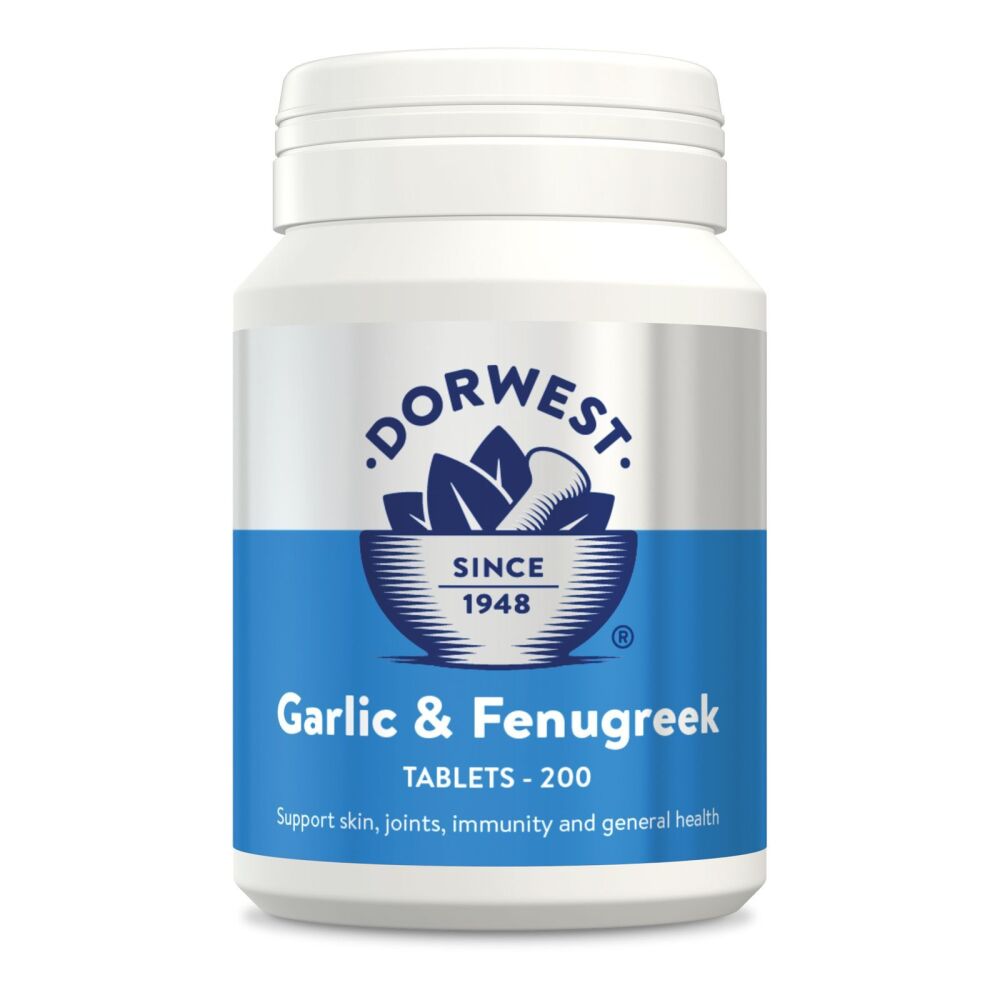 Garlic & Fenugreek Tablets For Dogs And Cats for Joints, Mobility, Skin & Coat - 200  *** Best Before January 2025 ***