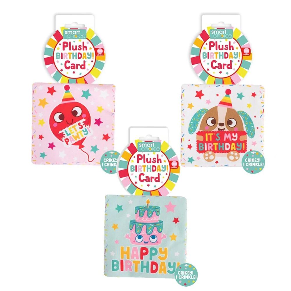 Smart Choice Crinkle Birthday Card Plush Dog Toy x 1