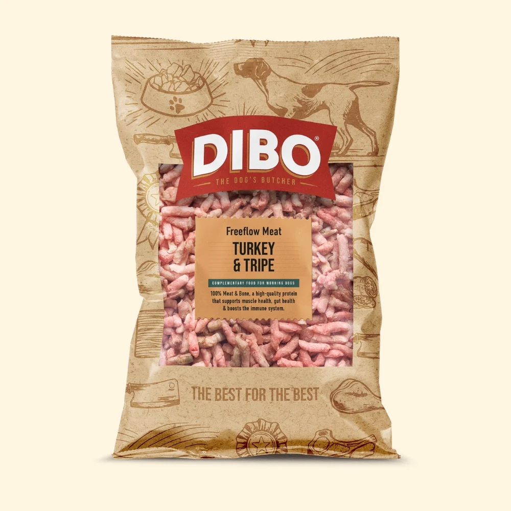 DIBO Free Flow Mince Turkey & Tripe 1kg - 10% Bone (Not a Complete)