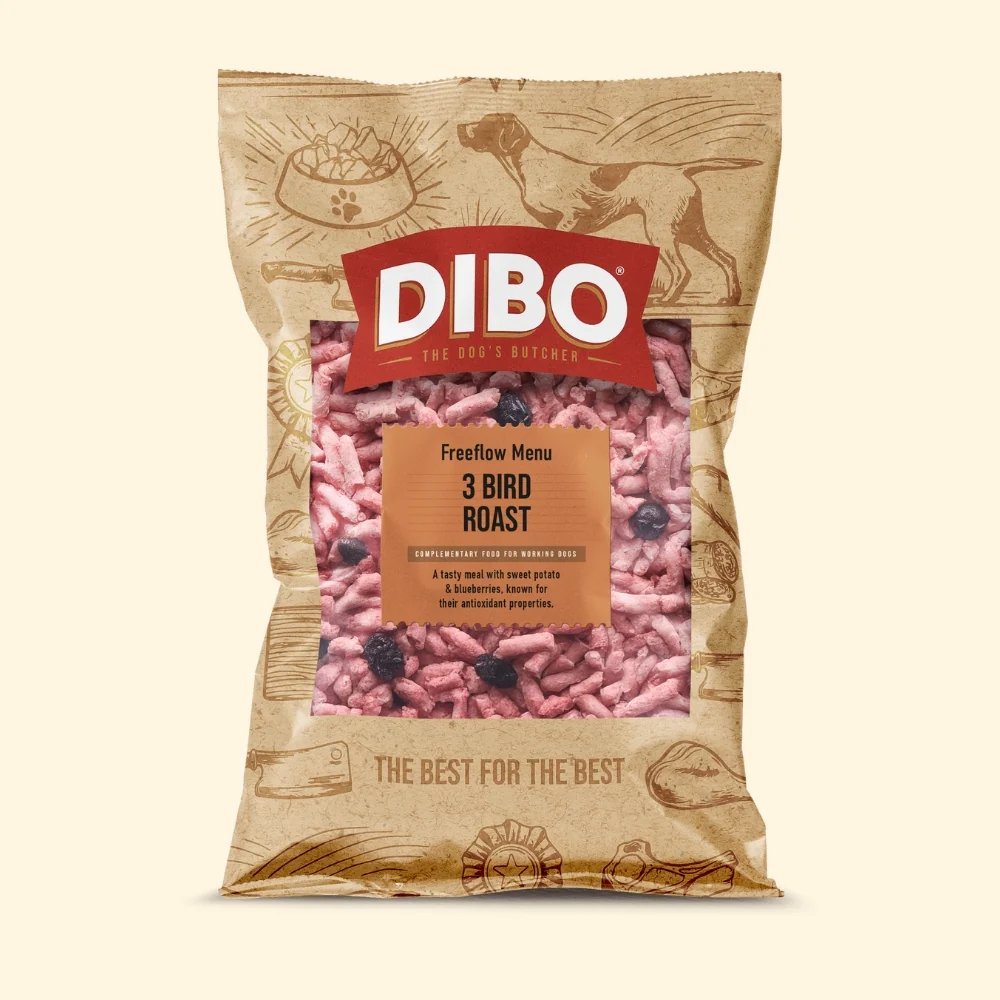 DIBO Free Flow Mince 3 Bird Roast with Pork offal, Sweet Potato and Blueberries (Not a Complete)