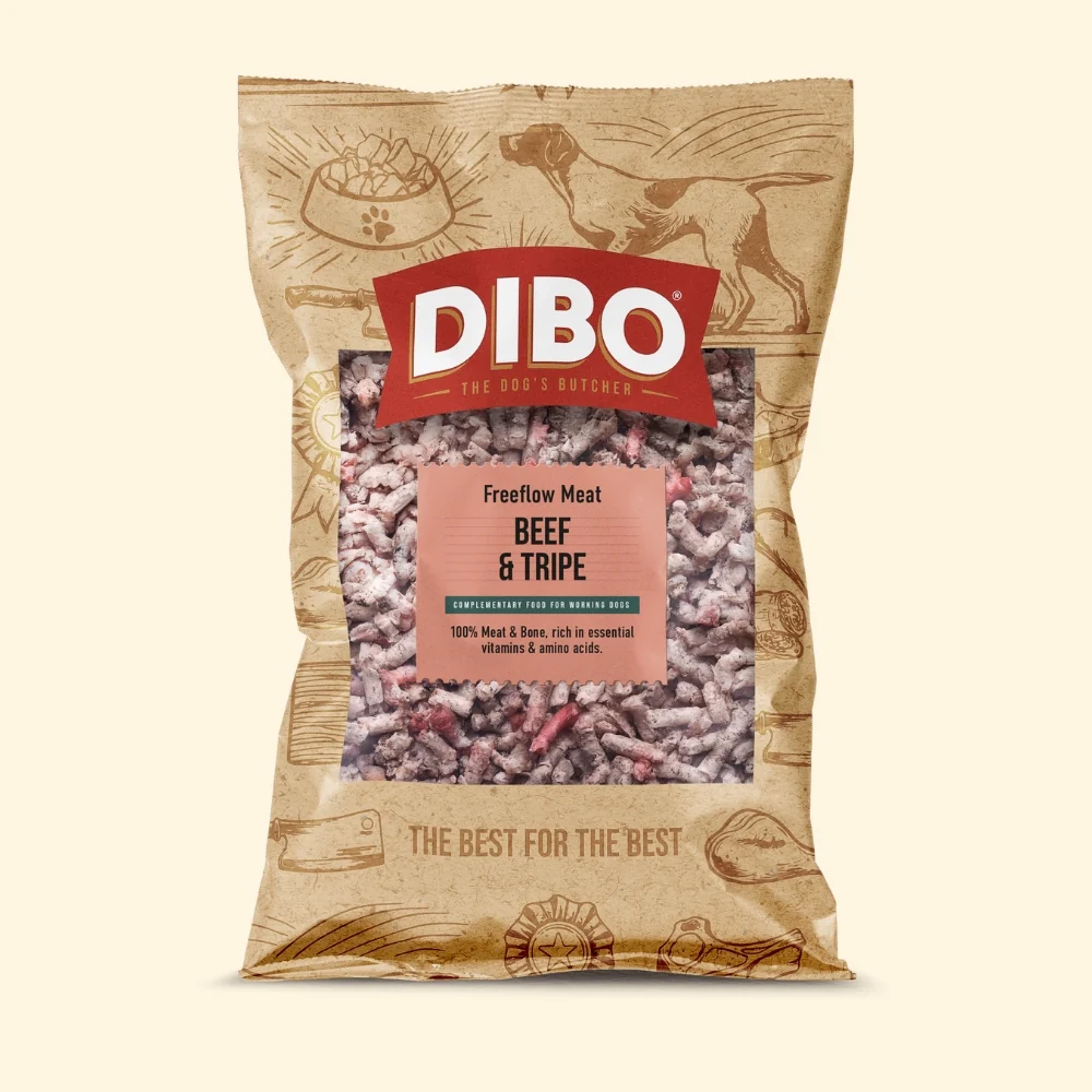DIBO Free Flow Mince Beef & Tripe 1kg - 10% Bone (Not a Complete)