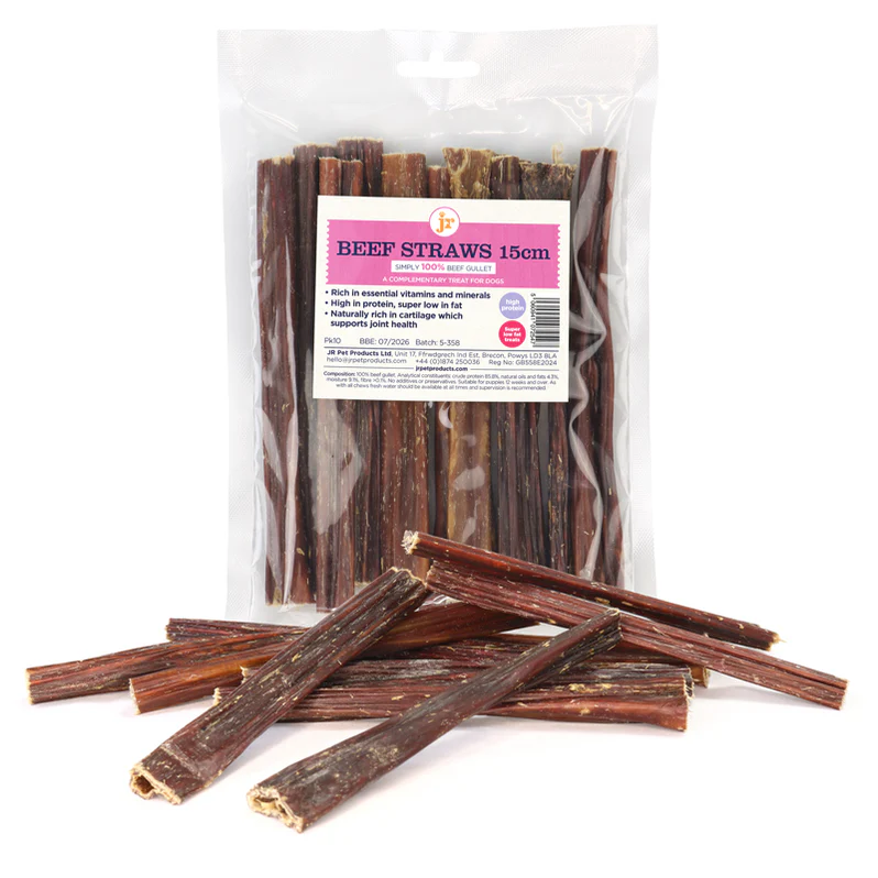 JR Pet Beef Straws 15cm Pack of 10